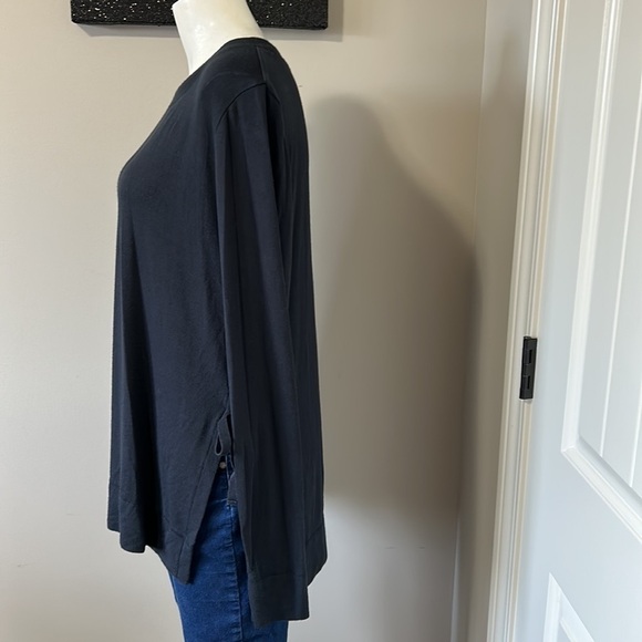 UGG Quincy Bow Tie Side Black Terry Sweatshirt Relaxed Fit  Sz L - Picture 7 of 13